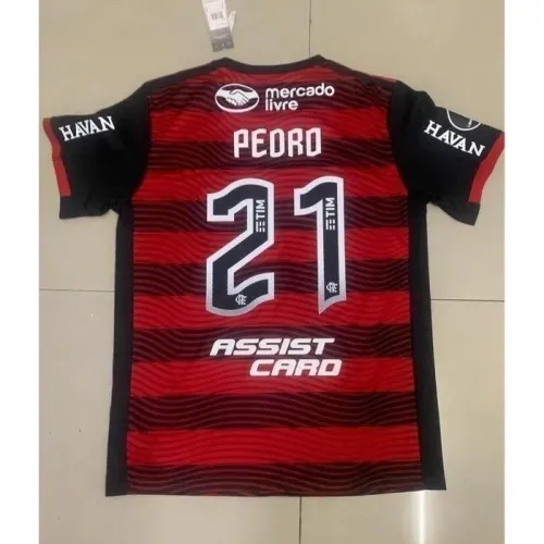 Camisa Flamengo 2022 Autêntica Pedro 21 + Patch Libertadores Final.