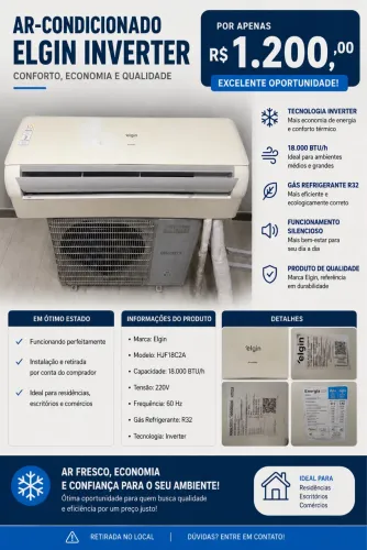 Ar-condicionado Inverter 18.000 BTU