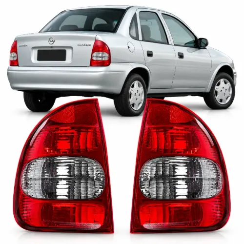 Par Lanterna Traseira Corsa Sedan Classic 2000 A 2010 Fumê