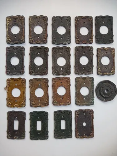 19 Tampas de tomadas em bronze 