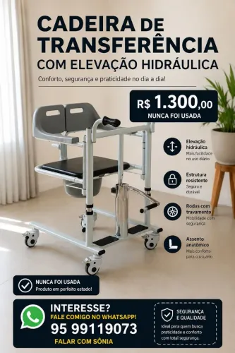 Cadeira de transferência para acamados
