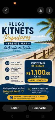 Kitnets populares pe na areia