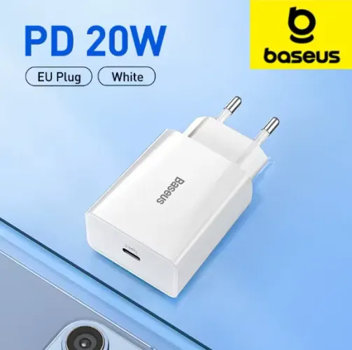 Carregador Baseus 20W + cabo Baseus 20W 1M pra IPhone Lacrado 