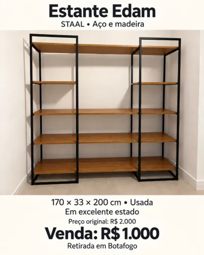 Estante Edam STAAL - Aço e madeira