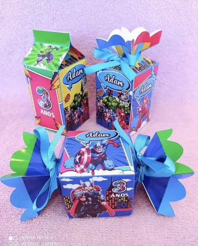 Vingadores caixinhas pra doce de festa lembrancinha 