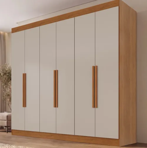 GUARDA ROUPA CASAL 1.77 CM C/ 6 PORTAS ns2