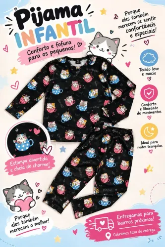 Pijama infantil feminino