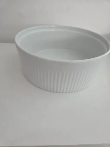 Ramekin canelado, alta porcelana Schmidt (linha calorama) tamanho grande