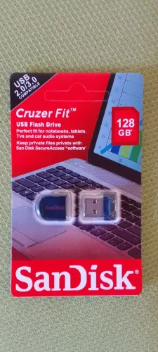 Pen Drive SanDisk 128GB - Cruzer Fit