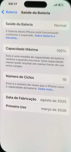 iPhone 15, 128g. novo, garantia Apple de 09 meses.