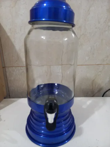 2: Dispenser / Suqueira De Vidro [Inserir Capacidade, ex: 4L] Azul - Semi nova