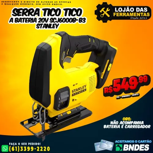 Serra Tico Tico a Bateria 20V Scj6000B-B3 Stanley