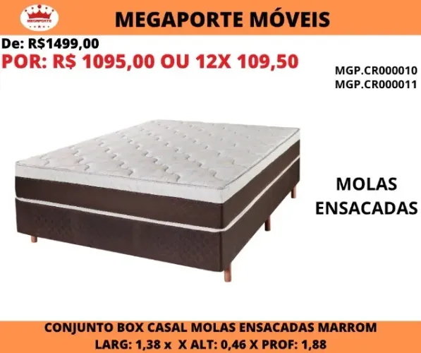 CAMA BOX CASAL MOLAS ENSACADAS 