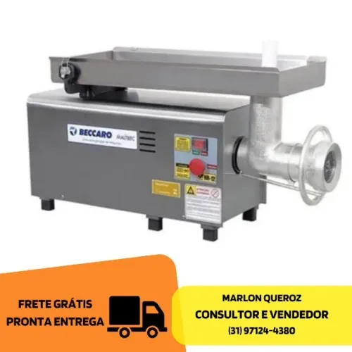 Moedor de Carne Boca 22 Inox Beccaro Novo