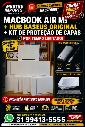 MacBook Air M5 Novo Lacrado com Hub Baseus