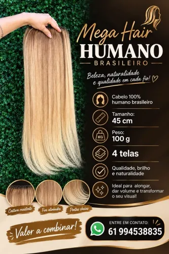 Mega hair humano brasileiro loiro iluminado