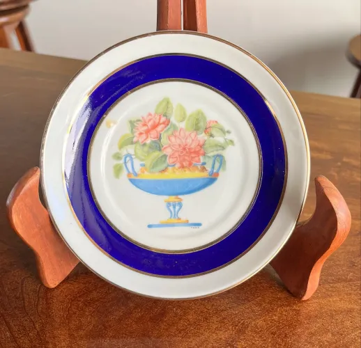 Prato decorativo pintado à mão português PEQUENO, floral 14,5cm