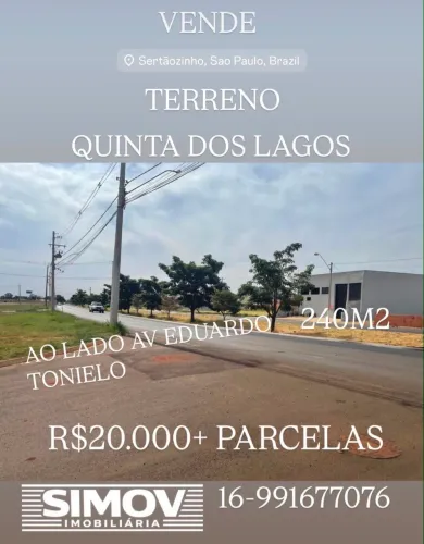 Terreno R$20.000+ Parcelas-Quinta dos lagos