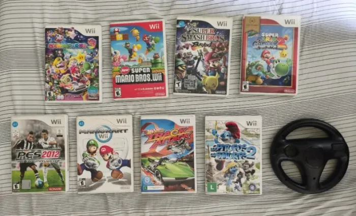 Jogos e volante Nintendo Wii