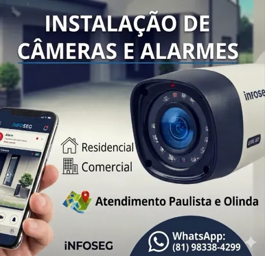 Manutenção Instalação de câmeras, cercas elétricas, interfones.