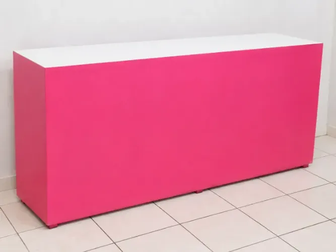 Balcão Rosa de Atendimento e Serviço para Loja Varejo Em Madeira MDP Retirada no Tatuapé