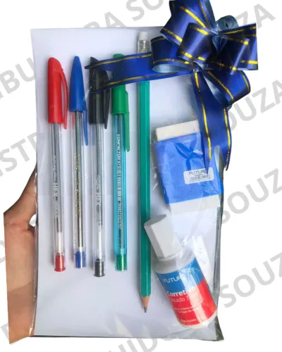 KIT CANETA + LAPIS + BORRACHA + CORRETIVO