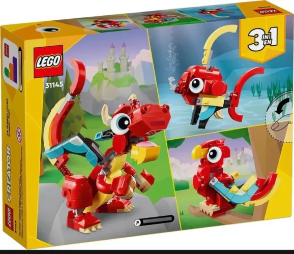 LEGO Creator 3 em 1 Dragão Vermelho (31145). 149 peças NOVO