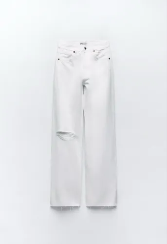 Calça jeans branca zara 
