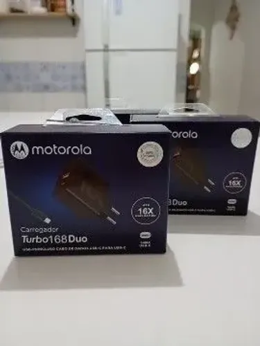 Carrecador Compatível Motorola Dupla Saida USB Mais tyoe-c cabo type-c<br><br>turbo 168w