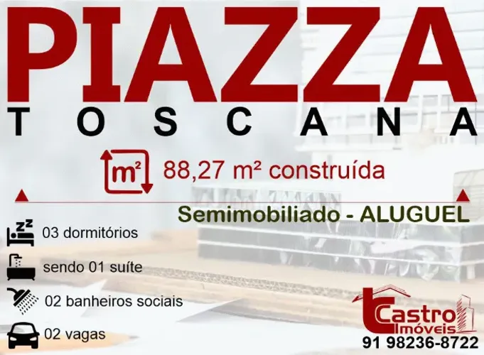 Alugo apto de 3/4 com 02 vagas no Residencial PIAZZA TOSCANA. G.C010