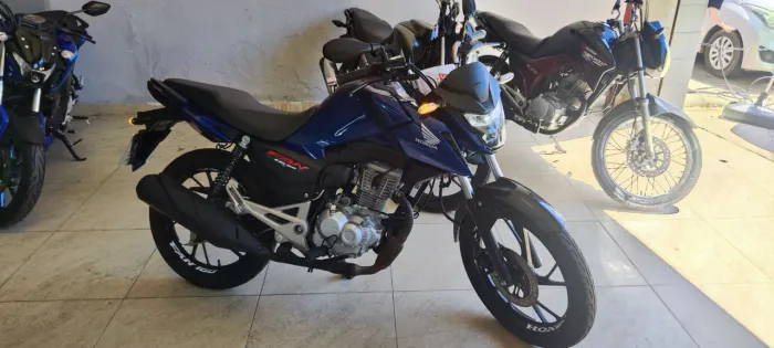 HONDA CG FAN 160 azul 2025 Shalon veículos Cariacica 