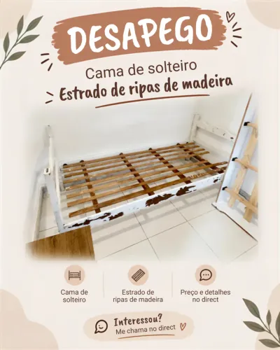 Cama de solteiro madeira