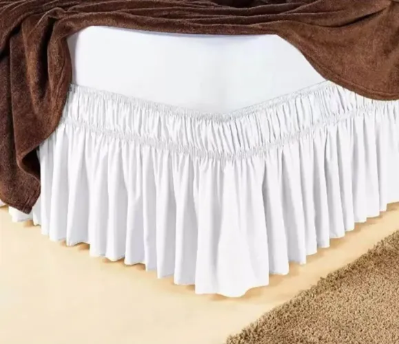 Saia para cama box solteiro branca