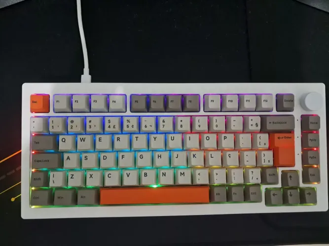 Teclado Mecânico Akko Steam Engine 5075s ABNT2 Switch V3 Matcha Green Pro
