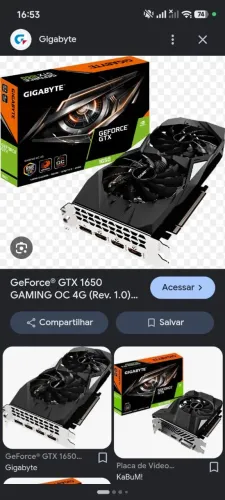 PLACA DE VIDEO GTX1650