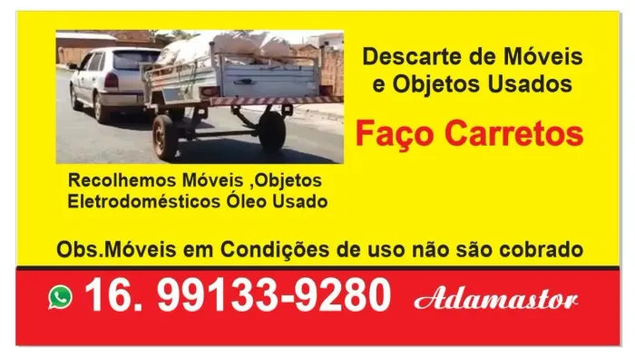Descarte de móveis e objetos usado 