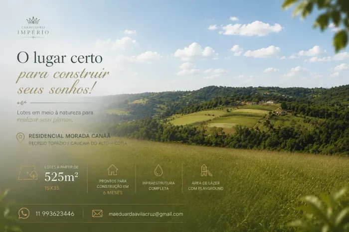 Lotes residenciais de 525m² no Residencial Morada Canaã