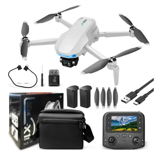 Drone SX-1 PRO com tela de 5" no controle e gimbol de 3 eixos 