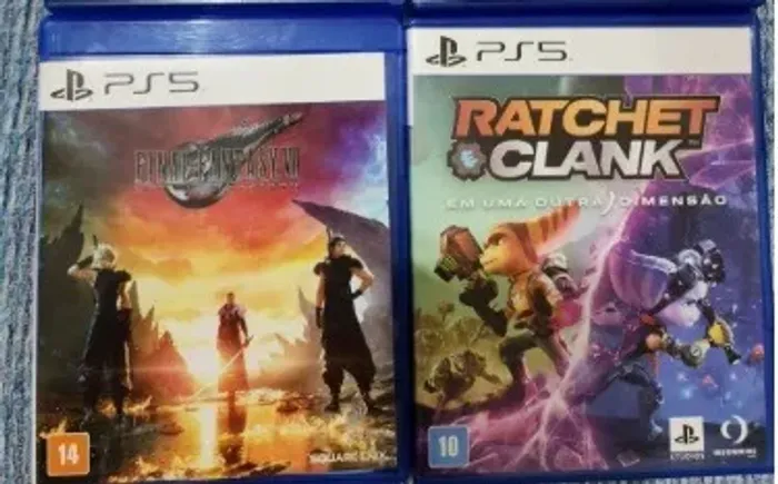 Jogos Final Fantasy II Rebirth e Rachet e Clank Ps5