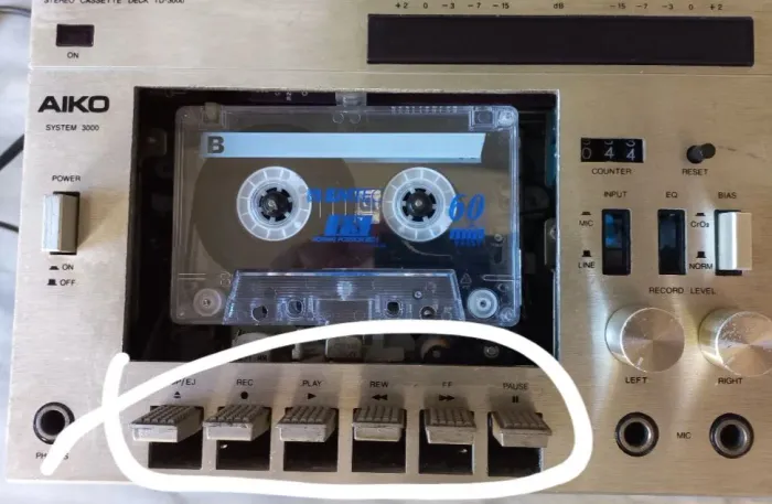 Teclas/kit sem hastes para Tape Deck Aiko 3000