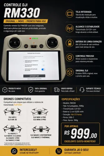 Controle DJI com tela 5,5 polegadas RM 330