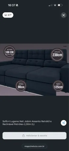 Sofa retratil 4 lugares 