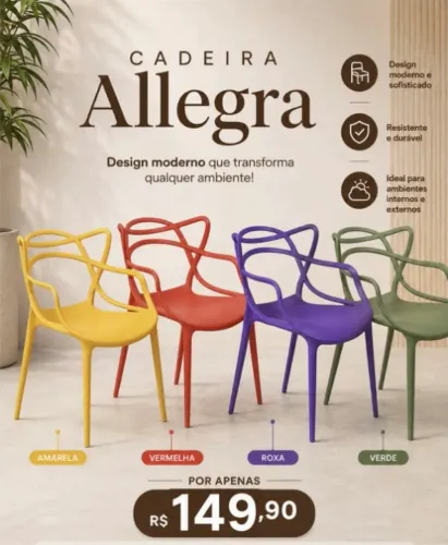 Cadeiras prime luxo polipropileno a partir de 139,00