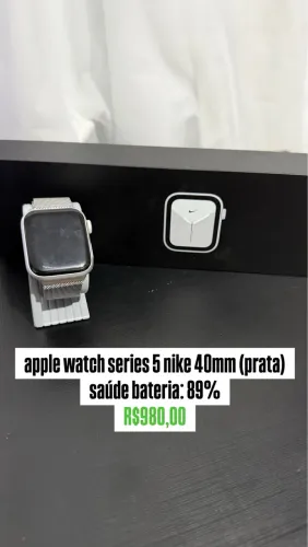 apple watch series 5 nike 40mm (prata) 