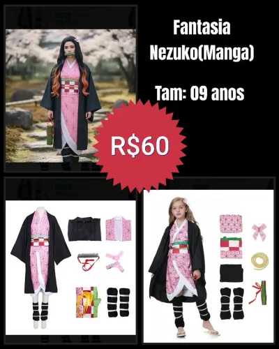 Roupa cosplay Nezuko manga
