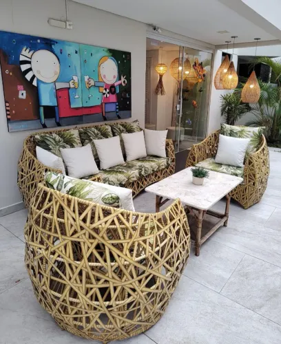 CONJUNTO DE SOFÁ TRAMA LOUCA