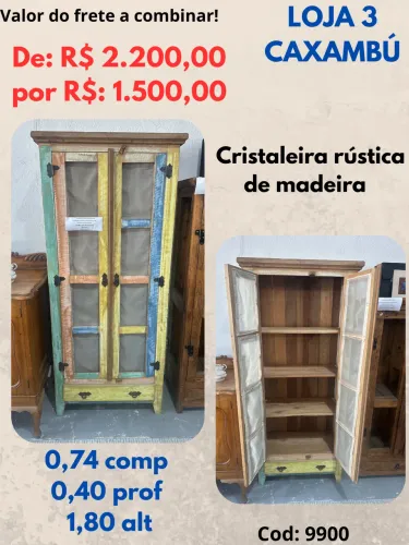PROMOÇÃO- Cristaleira Madeira de Demolição 1