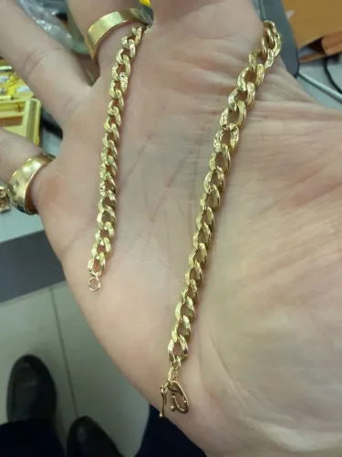 Pulseira Groumet de ouro 9g 18k procedência garantia eterna