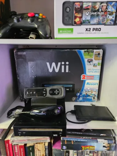 Nintendo Wii Completo na Caixa, Destravado com HD externo.