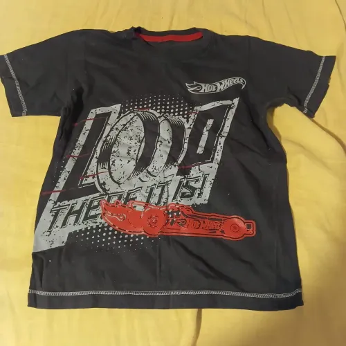 Camiseta Infantil Hot Wheels Preta Tamanho 8 Original